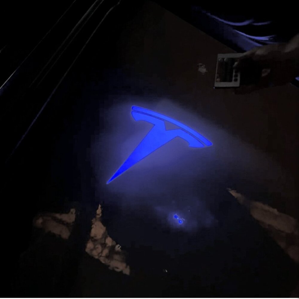 🔵 Tesla Puddle Light – Blue T Logo – Fits Model S3XY (Pre-2021 S/X)